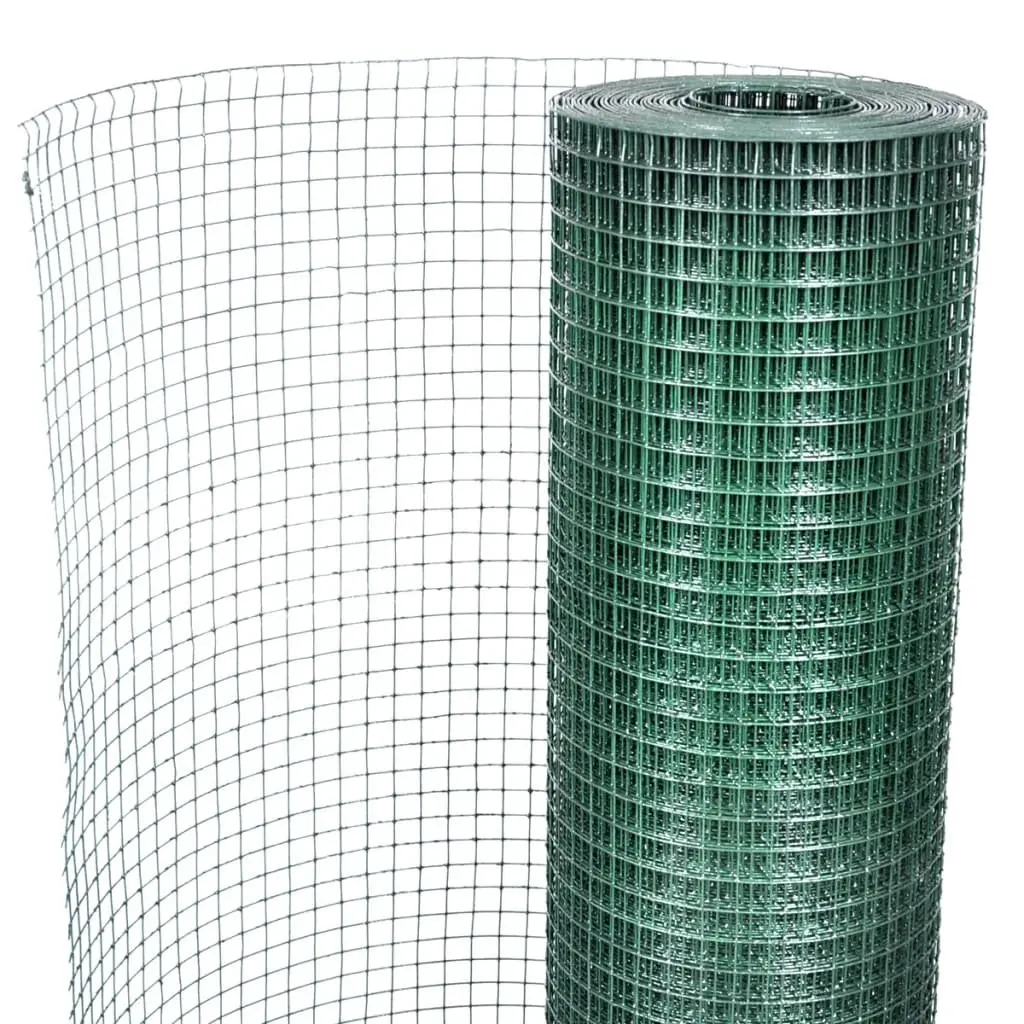 Wire Mesh Fencing Panel Galvanised Steel 10x1m Green PVC Coated for Poultry and Livestock Enclosure