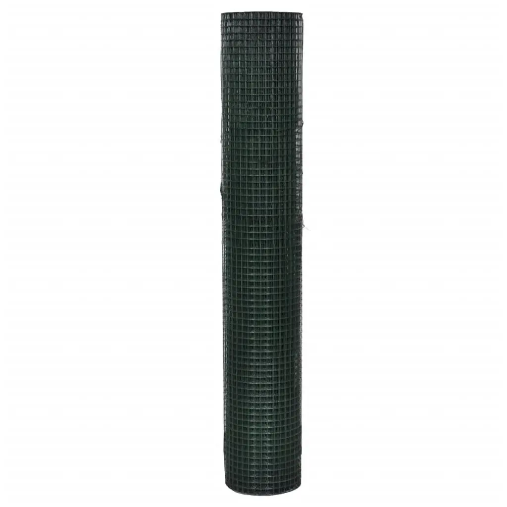 Green Wire Mesh Fence Panel Galvanised Steel 25x1m PVC Coated for Poultry Chicken Cage Aviary Livestock Protection