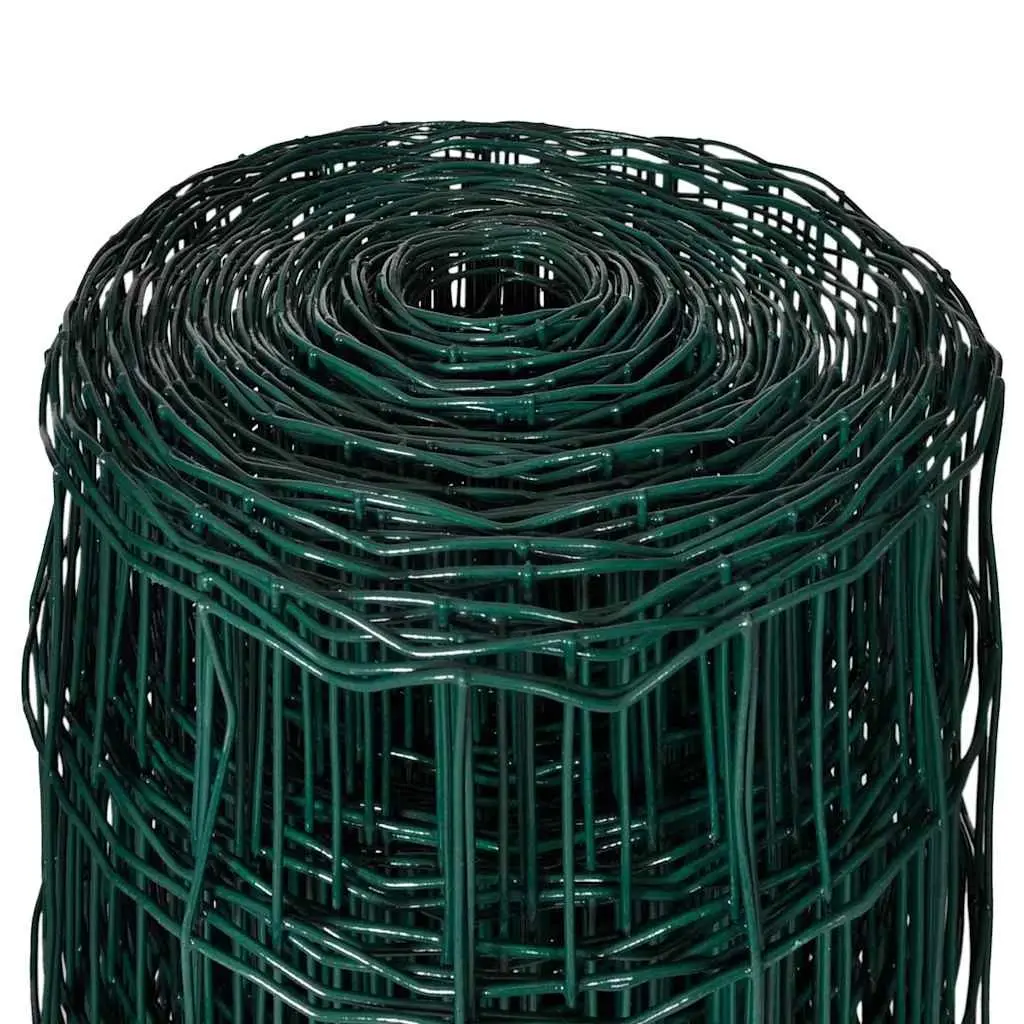 Euro Fence Panel Steel Wire 25m Green 0.8m PVC Coated Fencing for Garden Farm Poultry