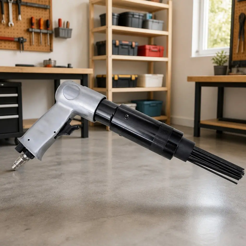 Pneumatic Needle Scaler Pistol Grip Air Tool Rust Removal Surface Preparation 19 High Wear Resistant Steel Needles