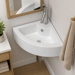 Versatile Ceramic Sink for Bathrooms, 45x32x12.5cm