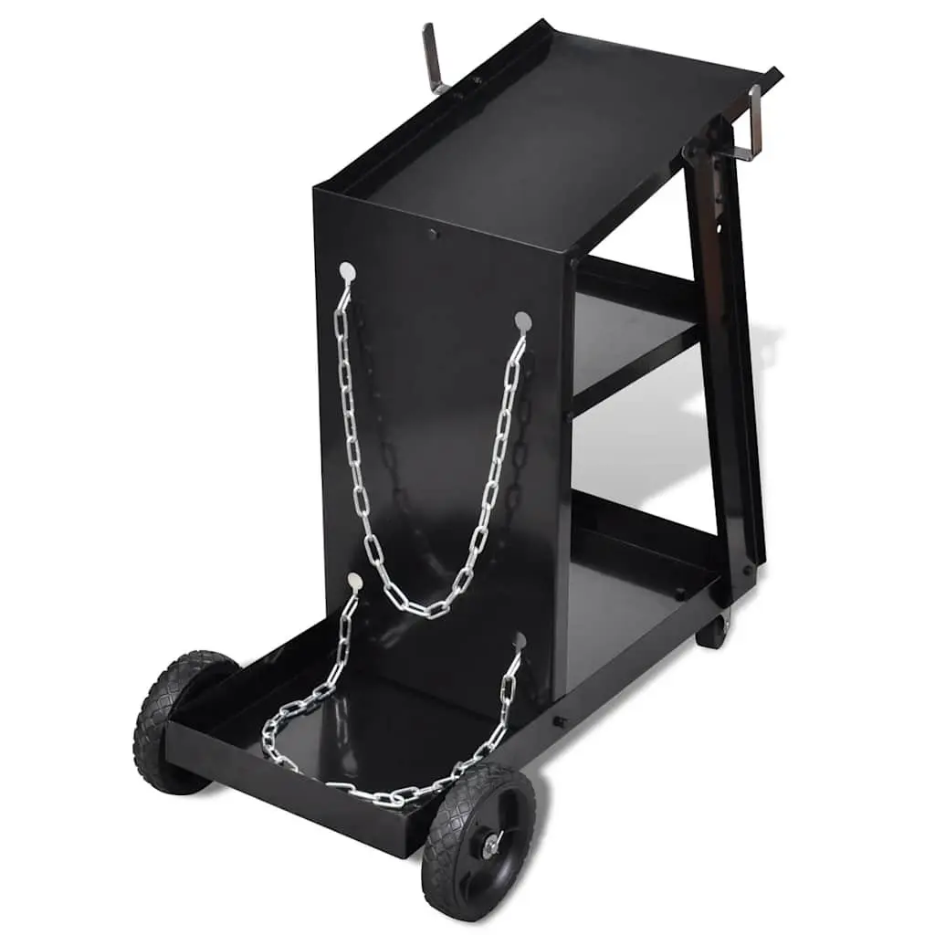 Welding Trolley Green Steel Construction 3 Shelf Workshop Organizer