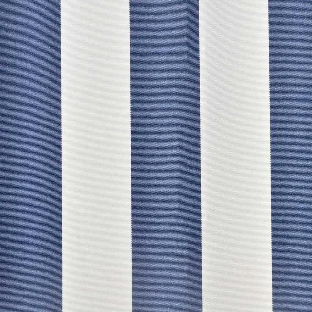 Awning Fabric Replacement Shade Polyester 3x2.5m Blue White UV Resistant