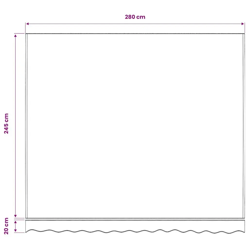 Awning Fabric Replacement Shade Polyester 3x2.5m Blue White UV Resistant
