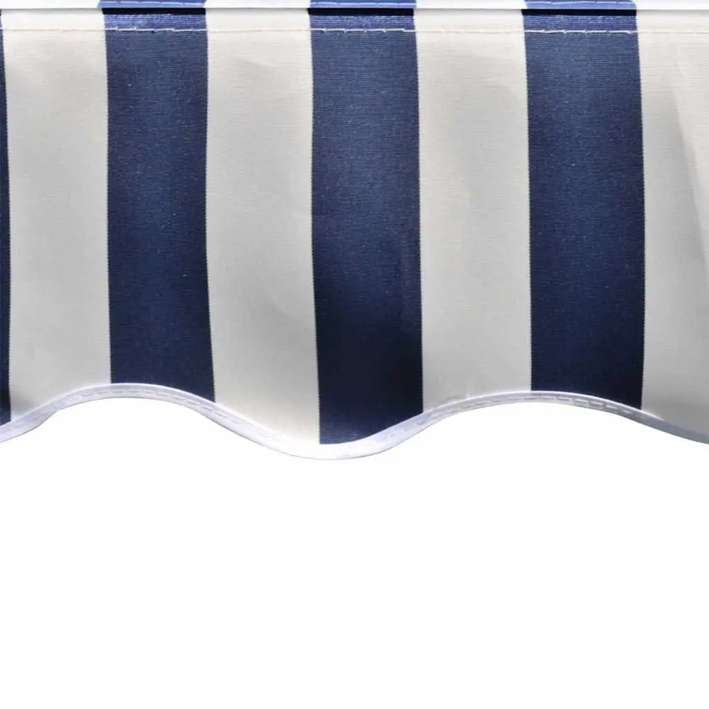 Replacement Fabric for Awning Polyester UV Resistant 4x3m Blue and White Canvas