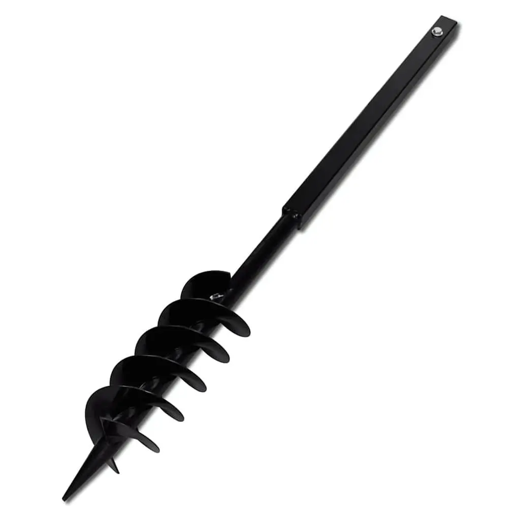 100mm Steel Ground Drill Auger Bit Double Spiral Handle for Soil Digging and Planting Black