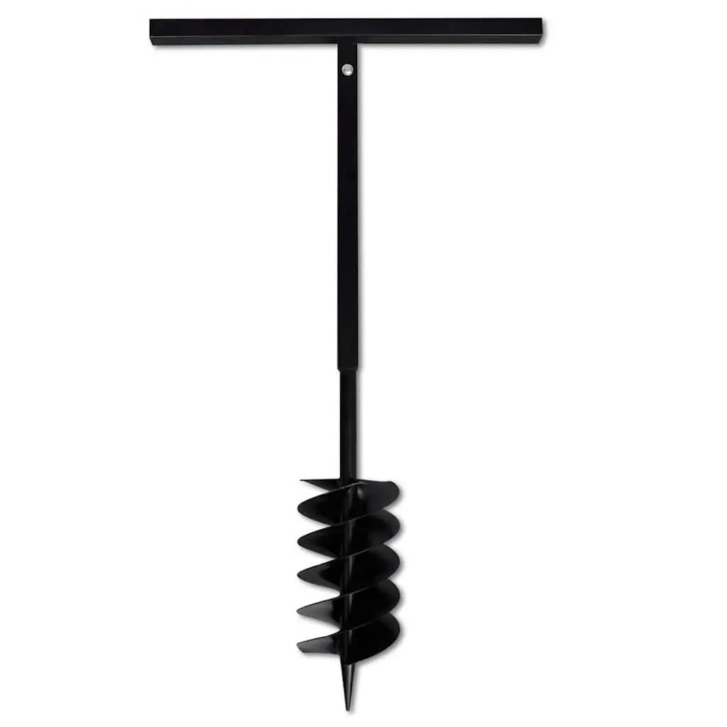 Ground Drill Auger Bit Steel 150mm Three Spirals Black