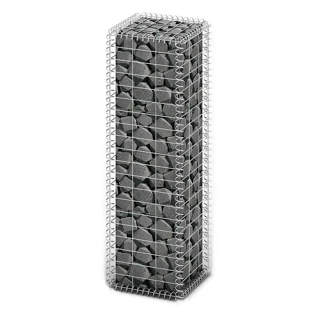 Gabion Basket Galvanised Steel 100x30x30cm Silver with Lids