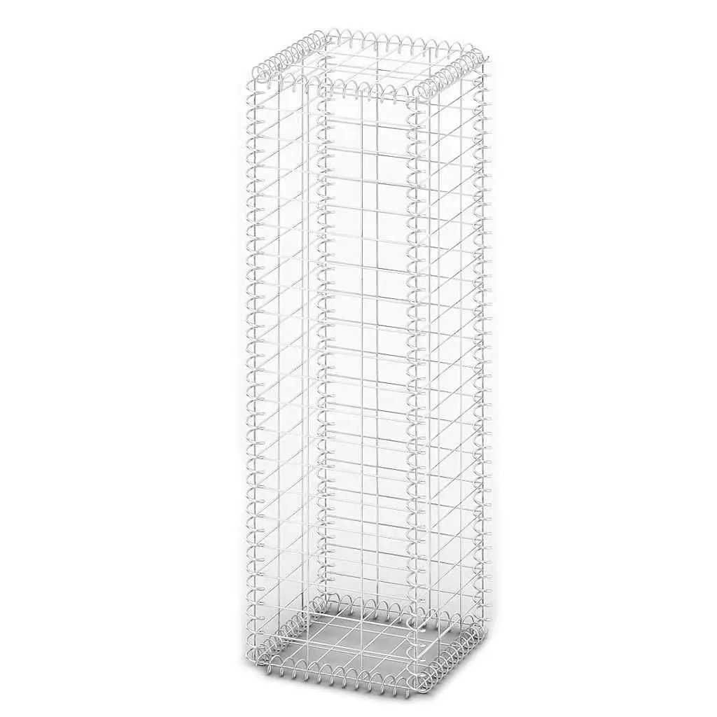 Gabion Basket Galvanised Steel 100x30x30cm Silver with Lids