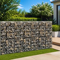 Gabion Basket with Lids Galvanised Steel Wire Mesh Retaining Wall Garden Fencing