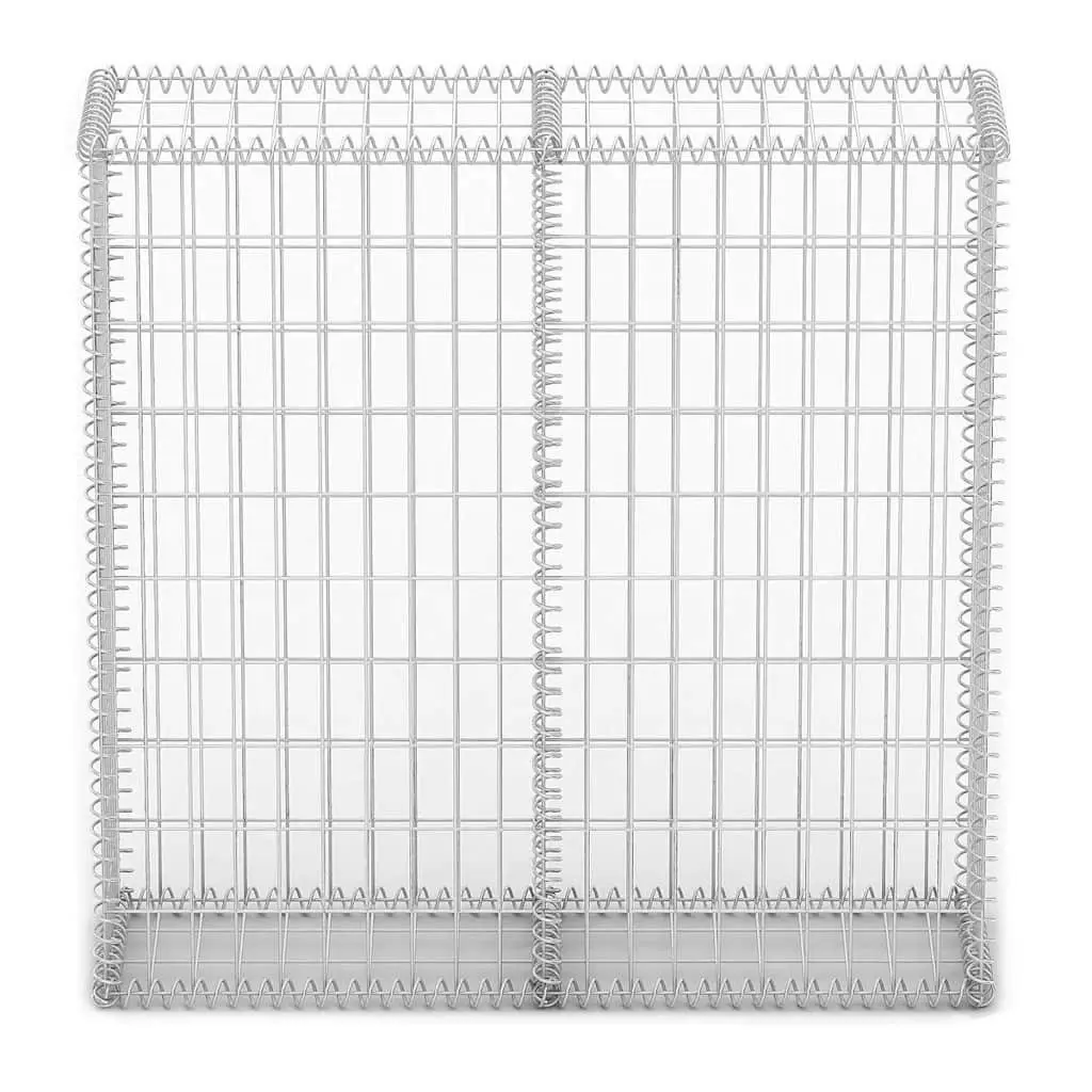 Gabion Basket 100x100x30cm Galvanised Steel Wire with Covers Durable Weather Resistant for Garden Projects and Retaining Walls