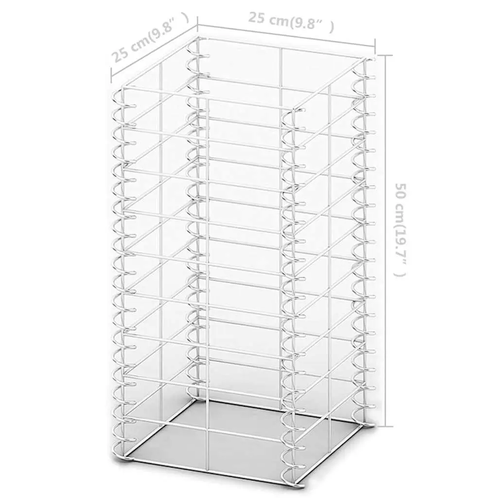 Gabion Basket Set Wire Mesh Galvanised Steel 25 x 25 x 50 cm Silver 3 Piece