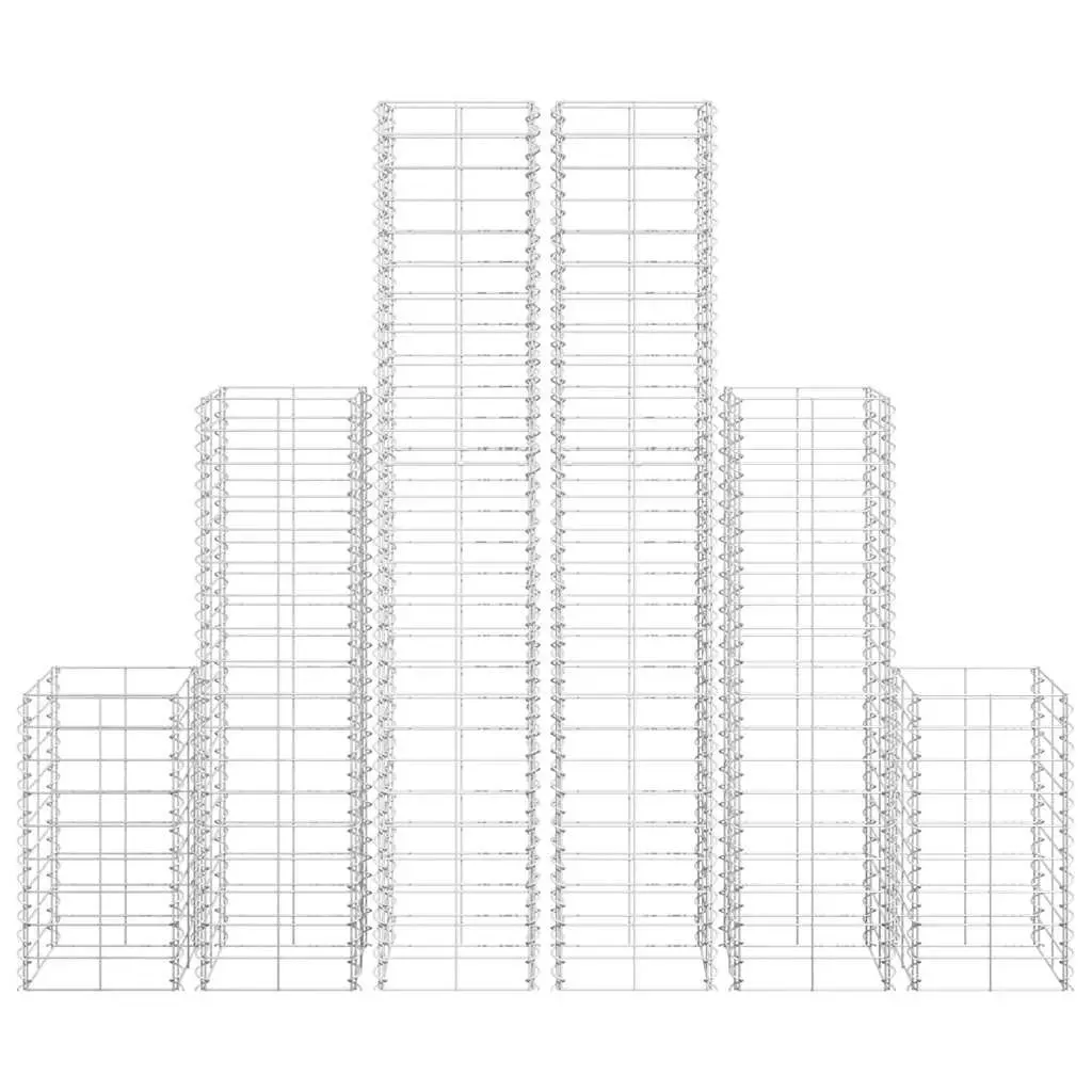 Gabion Basket Set 6 Piece Galvanised Steel Wire Mesh Retaining Wall Silver
