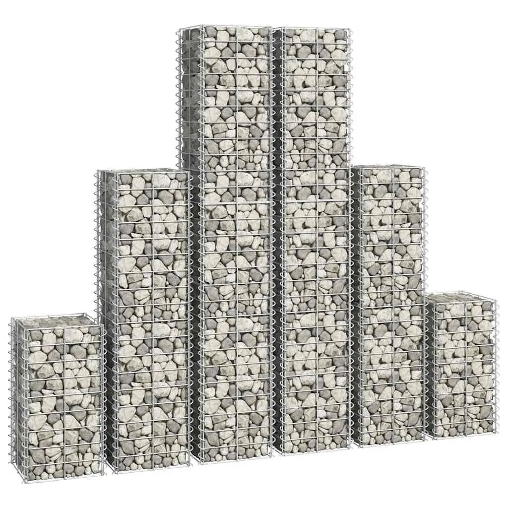 Gabion Basket Set 6 Piece Galvanised Steel Wire Mesh Retaining Wall Silver