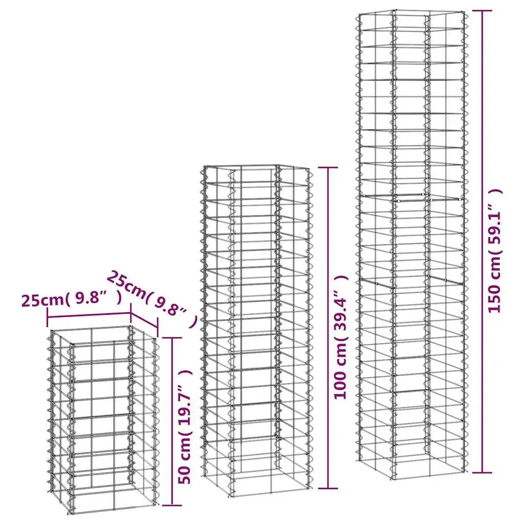 Gabion Basket Set 6 Piece Galvanised Steel Wire Mesh Retaining Wall Silver