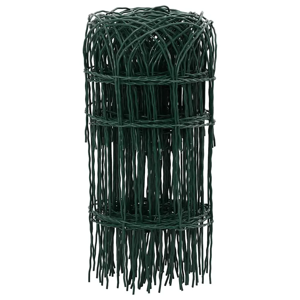 Garden Border Fence Powder Coated Iron Green Outdoor Lawn Edging 25m Wire Barrier