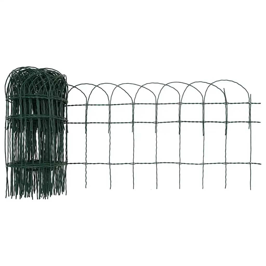 Garden Border Fence Powder Coated Iron Green Outdoor Lawn Edging 25m Wire Barrier