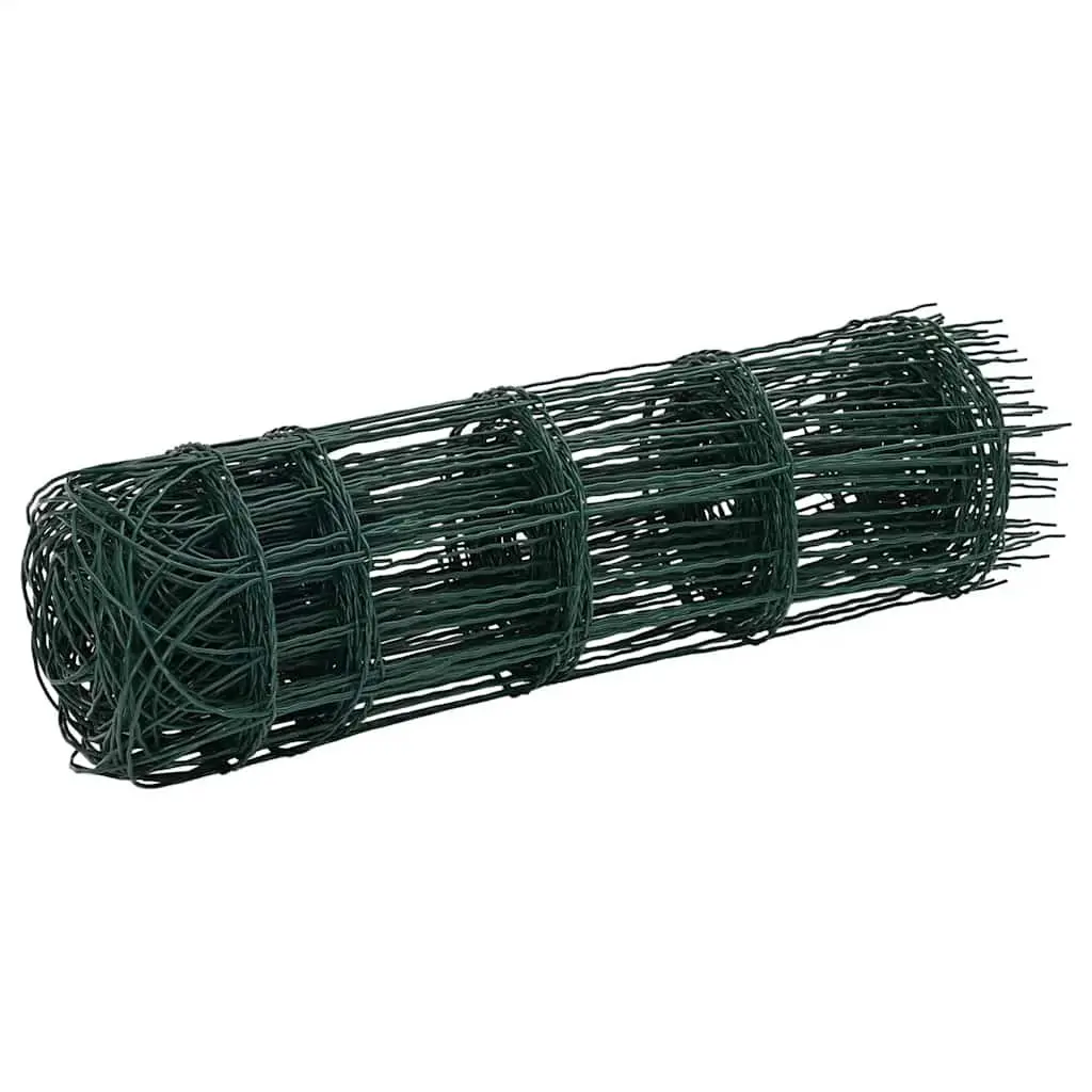 Garden Border Fence Edging Powder-coated Iron 10m Green