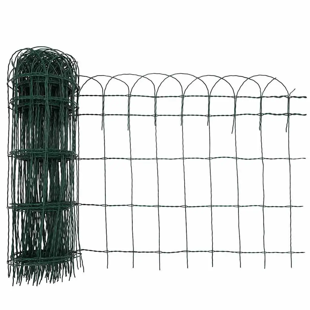 Garden Border Fence Iron Wire Edging 25m Green Powder-coated Iron Outdoor Yard Lawn Protection Barrier