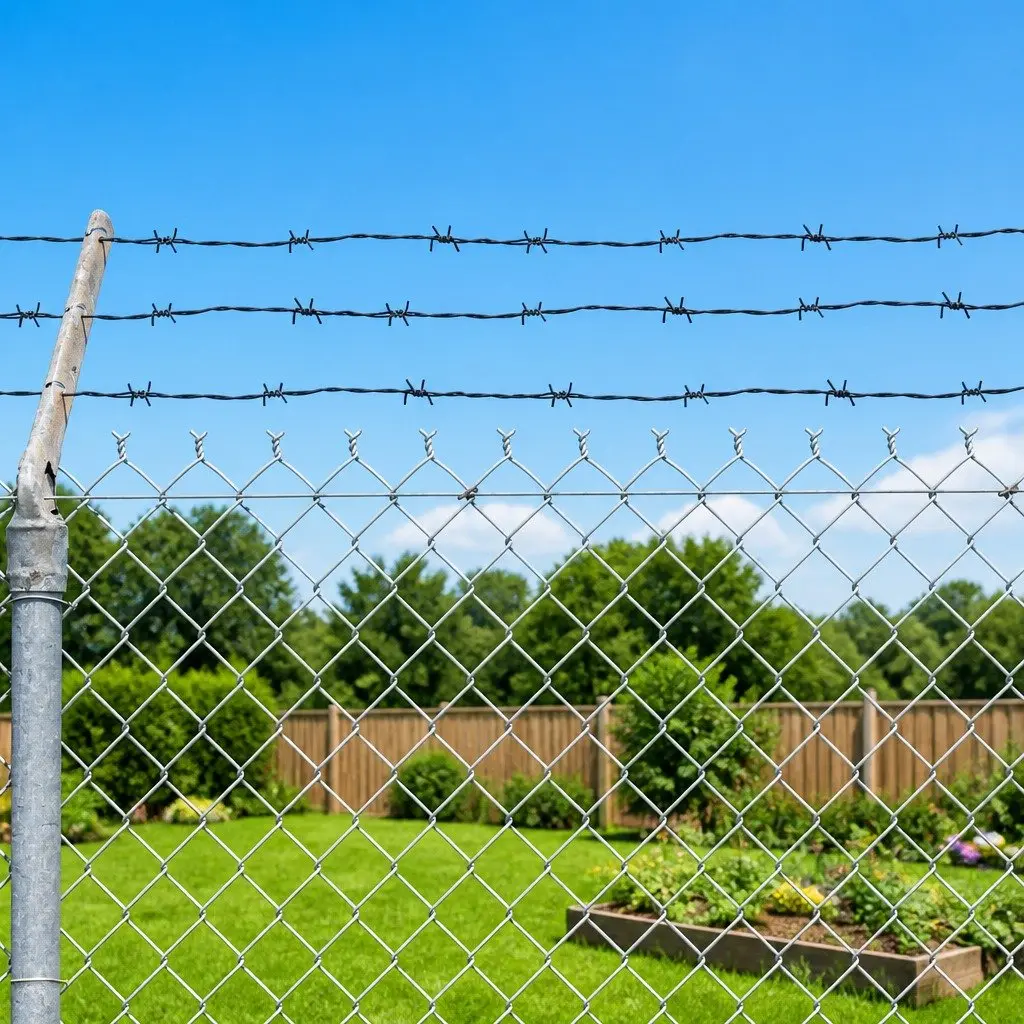 Barbed Wire Roll Powder-coated Iron 100m Silver Garden Fence Security Outdoor Yard Protection Barrier