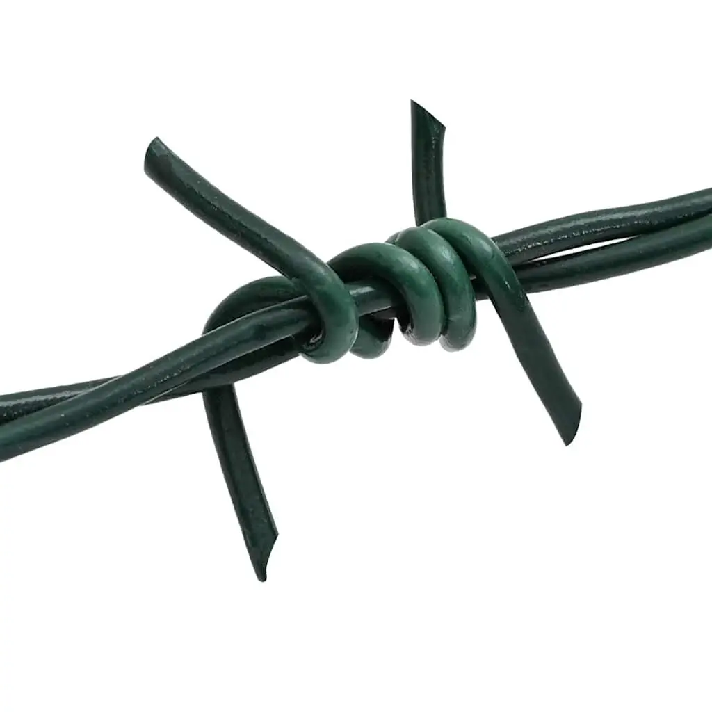 Barbed Wire Roll Powder-coated Iron 100m Silver Garden Fence Security Outdoor Yard Protection Barrier