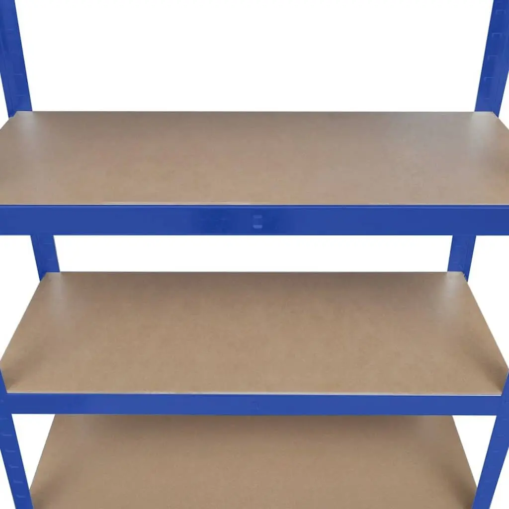 5-Layer Storage Shelf Heavy Duty Steel Frame Engineered Wood Adjustable Blue
