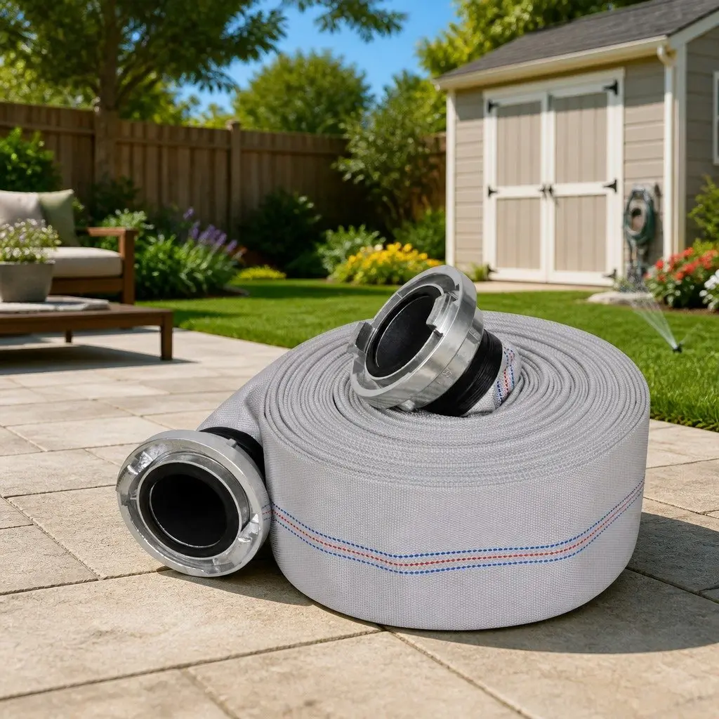 Fire Hose PVC 30m 3" Storz Couplings Lightweight Weather Resistant for Water Pump Transport Garden Irrigation