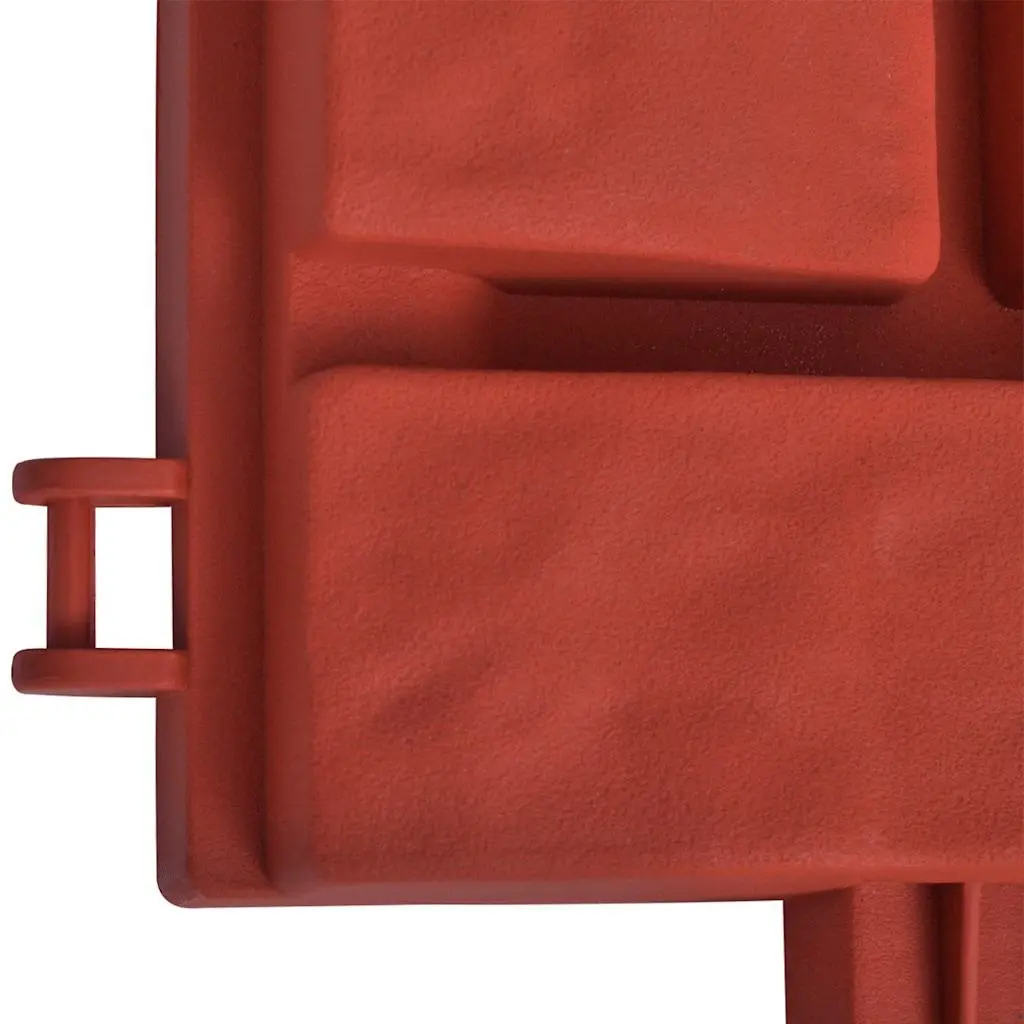 Garden Lawn Divider Edging Border Red Polypropylene 11 Piece 45 cm Long 17.5 cm High