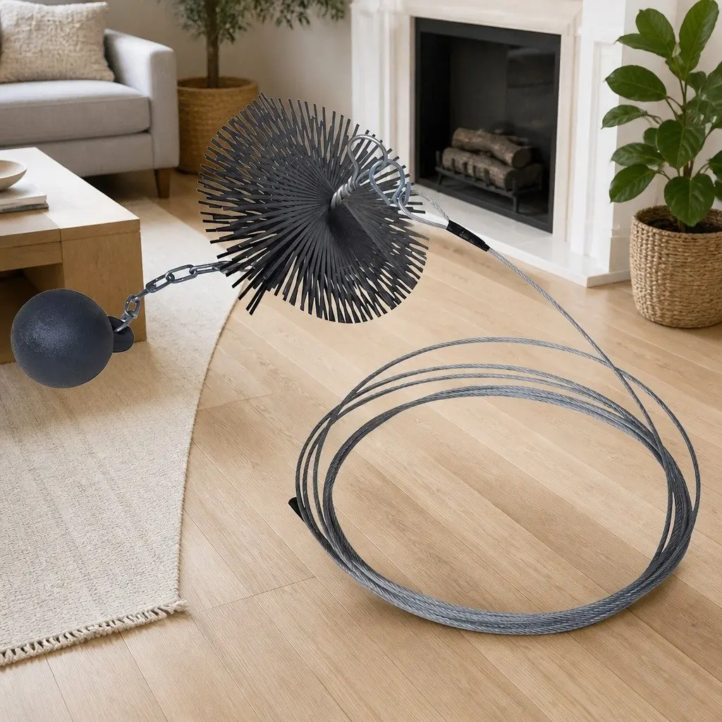 Chimney Cleaning Brush Durable 15cm Diameter with Eyelets for Thread Attachment