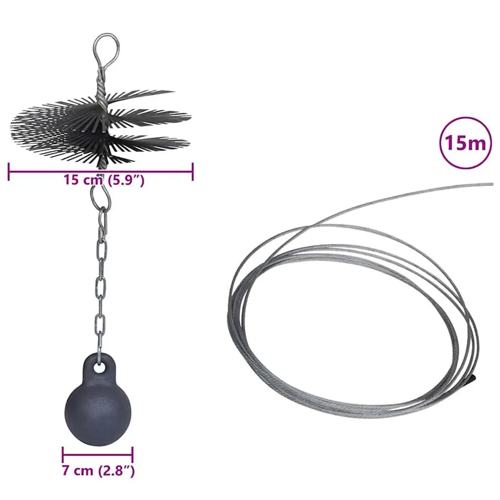 Chimney Cleaning Brush Durable 15cm Diameter with Eyelets for Thread Attachment