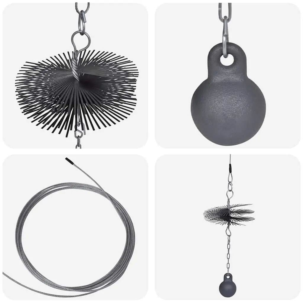 20cm Diameter Durable Round Cleaning Brush for Chimney with Secure Thread Attachment