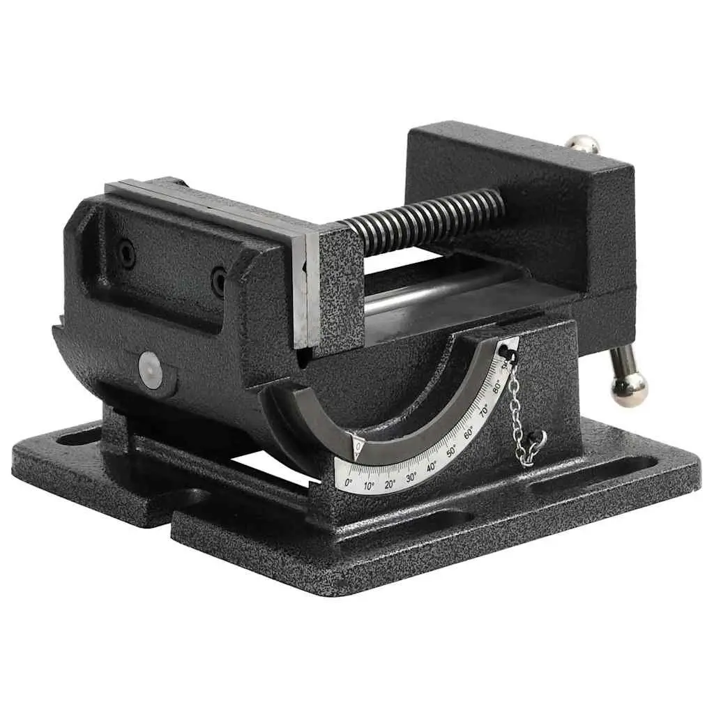 Tilting Drill Press Vice Cast Iron 110mm Adjustable Angle