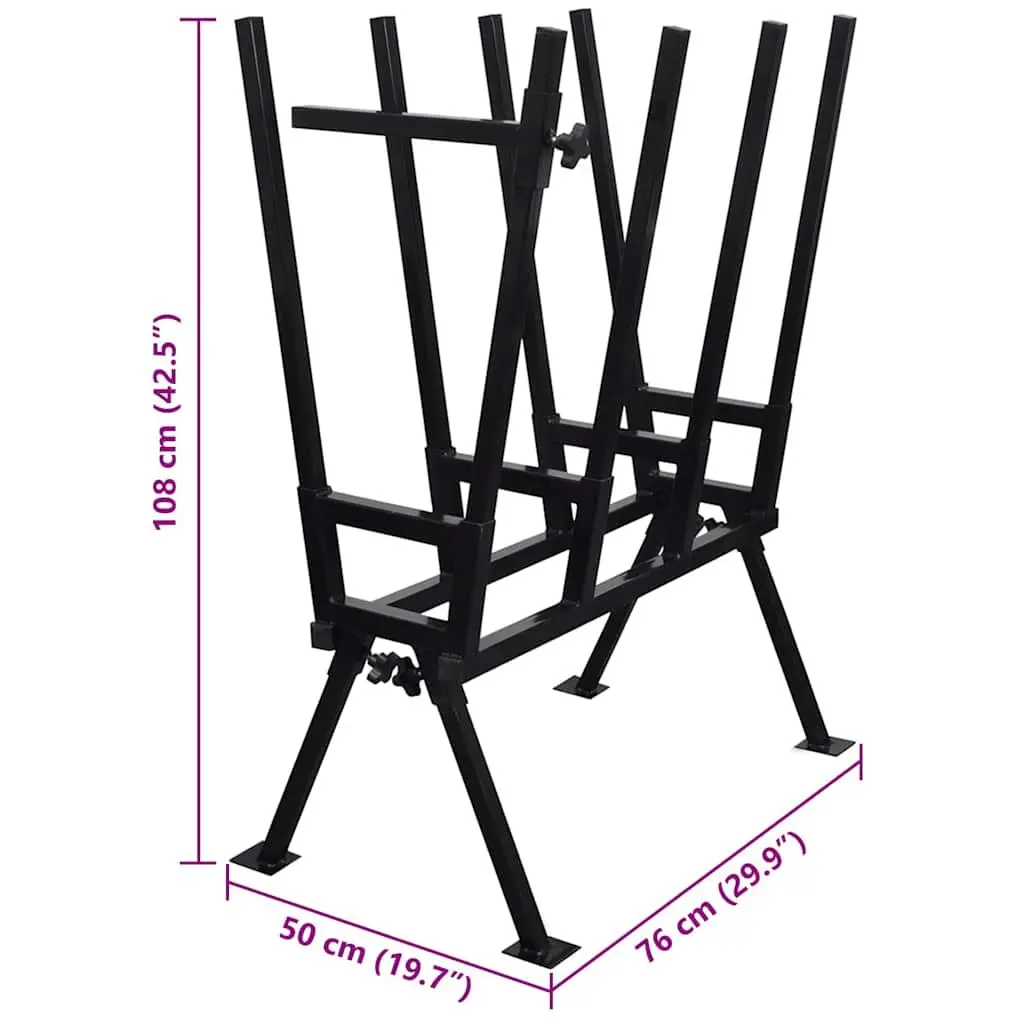 Steel Saw Horse Woodworking Sawhorse Adjustable Feet Quick Assembly Storage