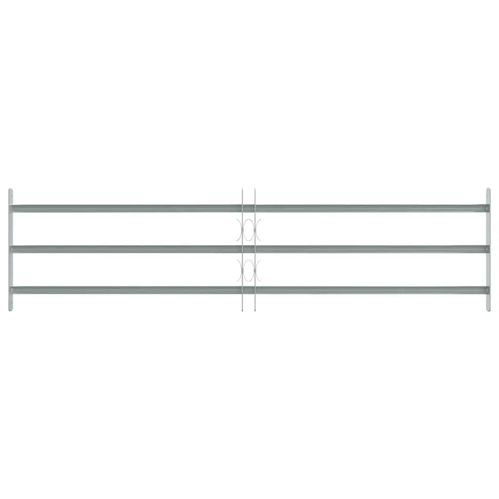 Security Grille Window Protection Silver Adjustable 1000-1500mm with 3 Crossbars
