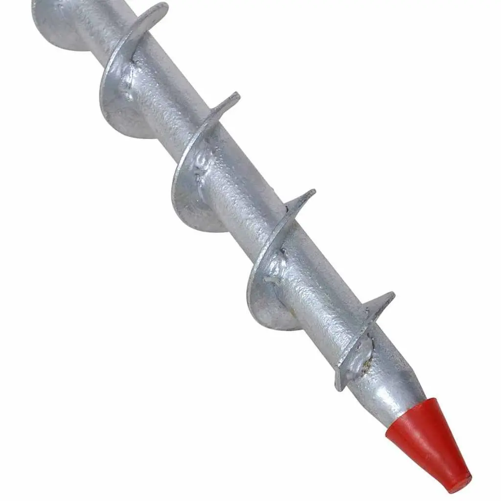 Garden Umbrella Base 55cm Galvanised Steel Silver Soil Insert Outdoor