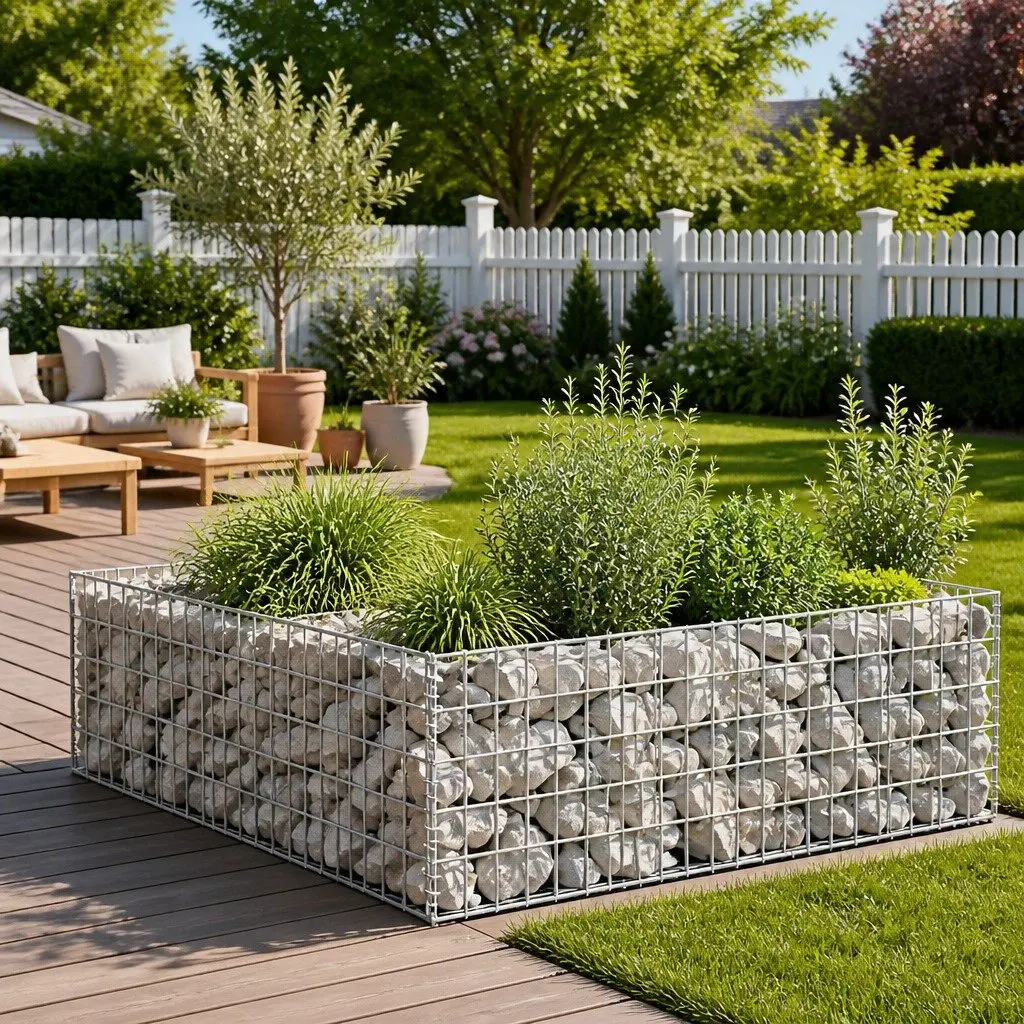 Gabion Planter for Garden and Patio Use