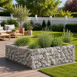 Versatile Gabion Planter for Garden and Patio Use