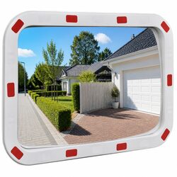 Convex Traffic Mirror Rectangle 40 x 60 cm Road Safety Reflector Outdoor