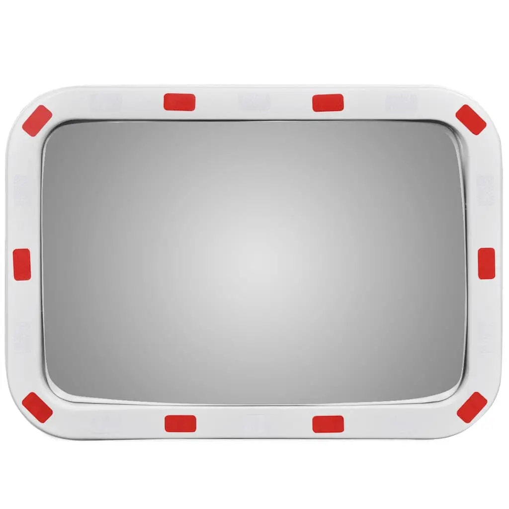 Convex Traffic Mirror Shatter-proof Rectangle 40 x 60 cm PC Plastic Outdoor Reflector