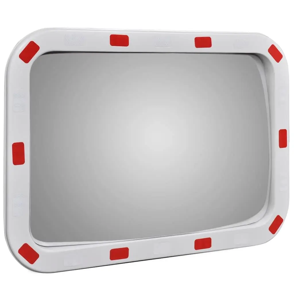 Convex Traffic Mirror Shatter-proof Rectangle 40 x 60 cm PC Plastic Outdoor Reflector