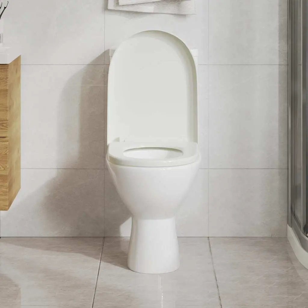 Toilet Seat Soft-close Quick-release Square Standard White Polypropylene