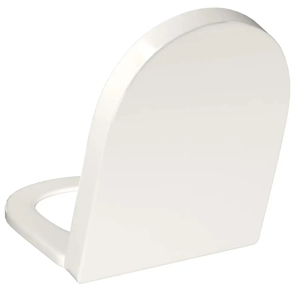 Toilet Seat Soft-close Quick-release Square Standard White Polypropylene