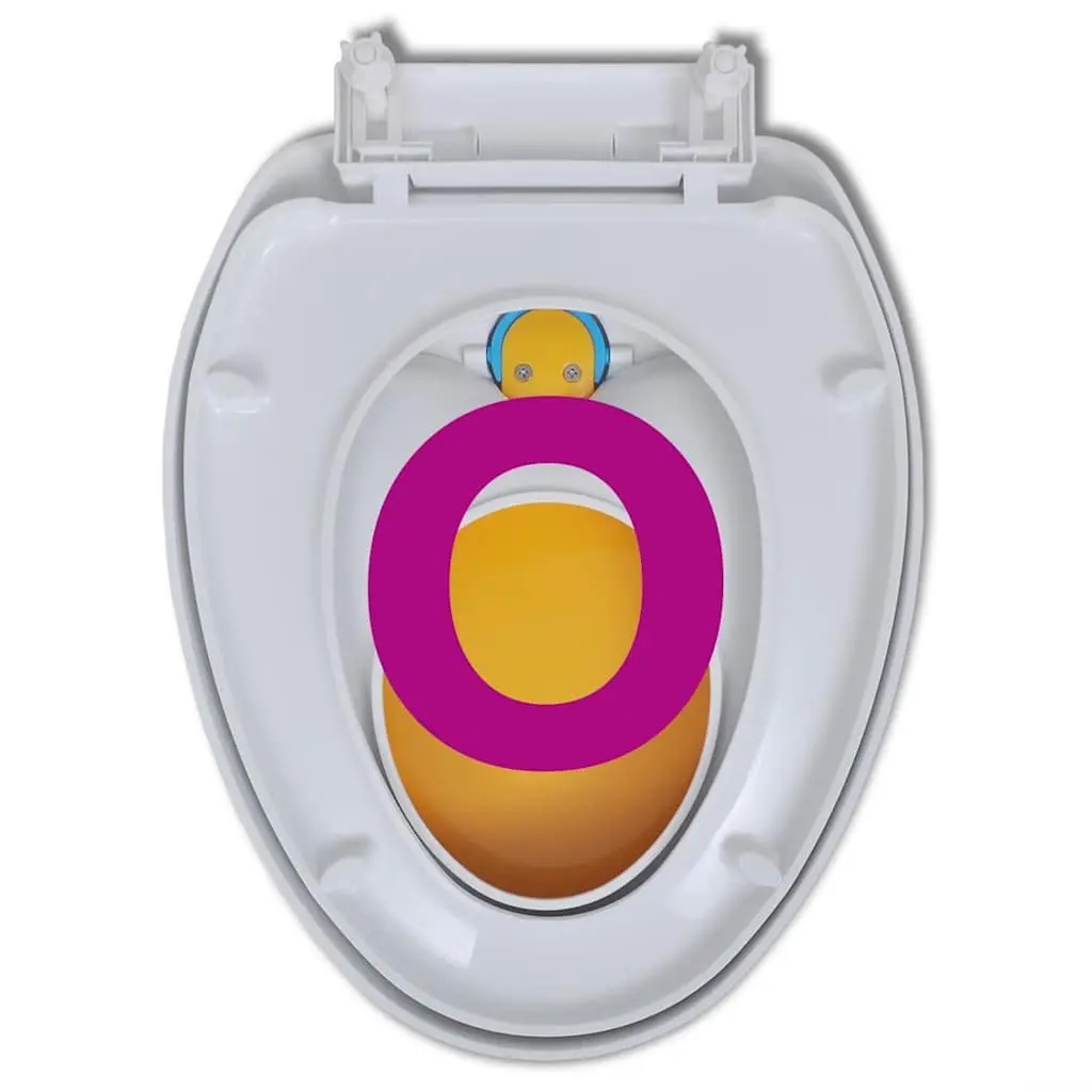 Soft-Close Toilet Seat Yellow White Adults Children Family Bathroom Dual Size