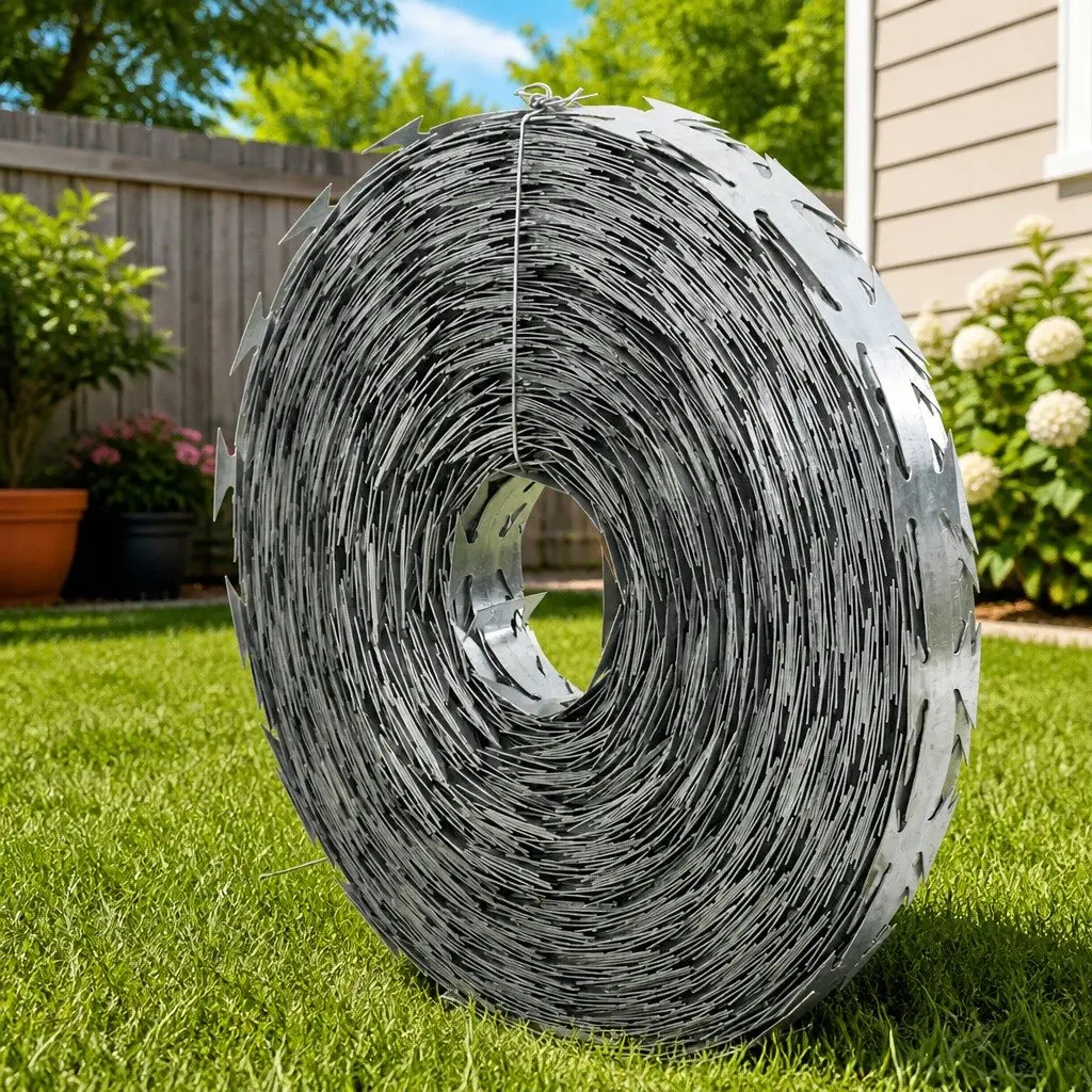 Razor Wire Coil Galvanised Steel 100m White Garden Fence Security Barrier Outdoor