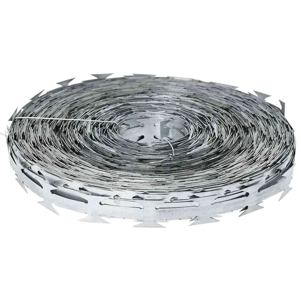 Razor Wire Coil Galvanised Steel 100m White Garden Fence Security Barrier Outdoor