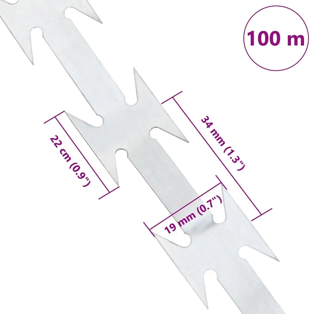 Razor Wire Coil Galvanised Steel 100m White Garden Fence Security Barrier Outdoor