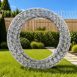 Razor Wire Coiled Galvanised Steel 150m Garden Fence Security Barbed Protection