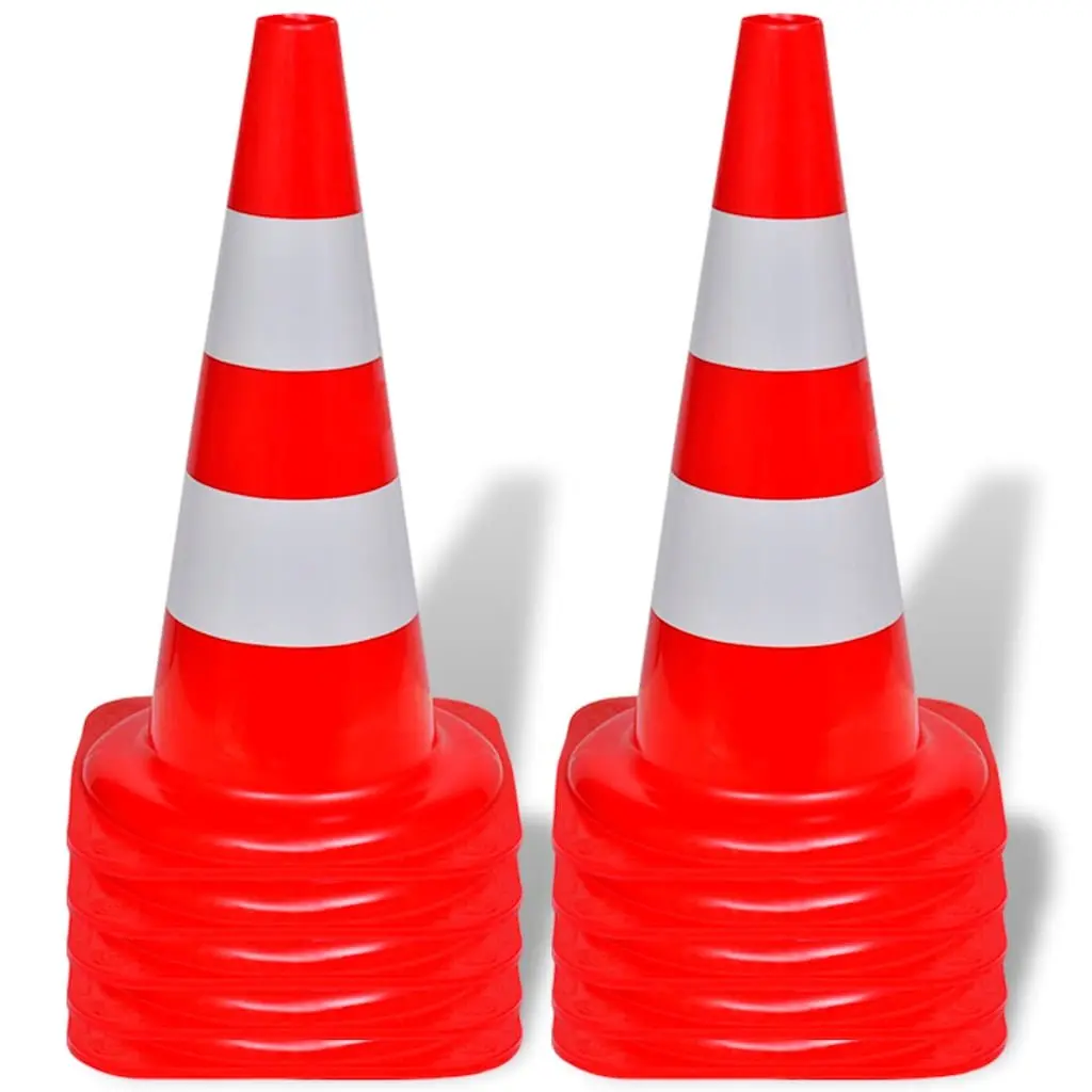 Traffic Cones Reflective 50cm Red White Stackable Weather-resistant