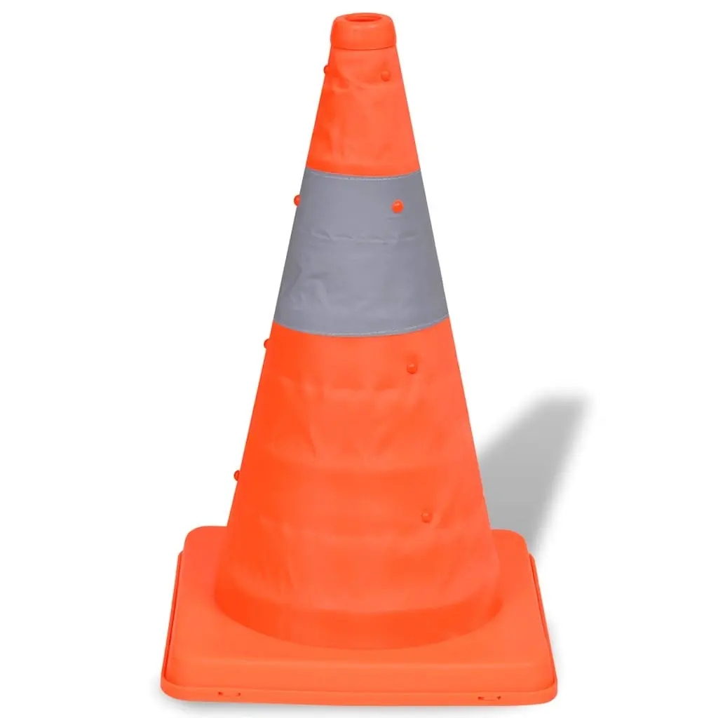 Collapsible Traffic Cones 42cm High Visibility Orange 5 Piece Roadside Safety Set