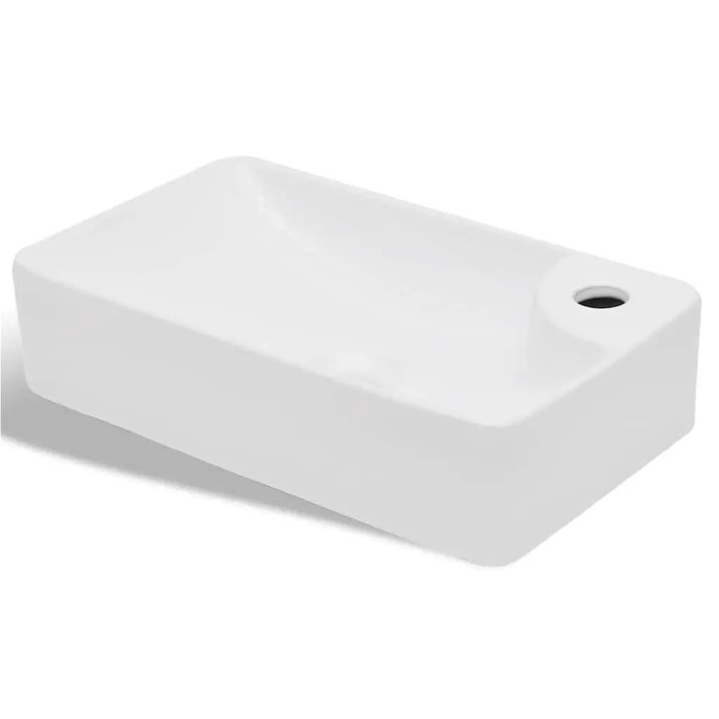 Ceramic Bathroom Sink Wash Basin Bowl Modern High Gloss White